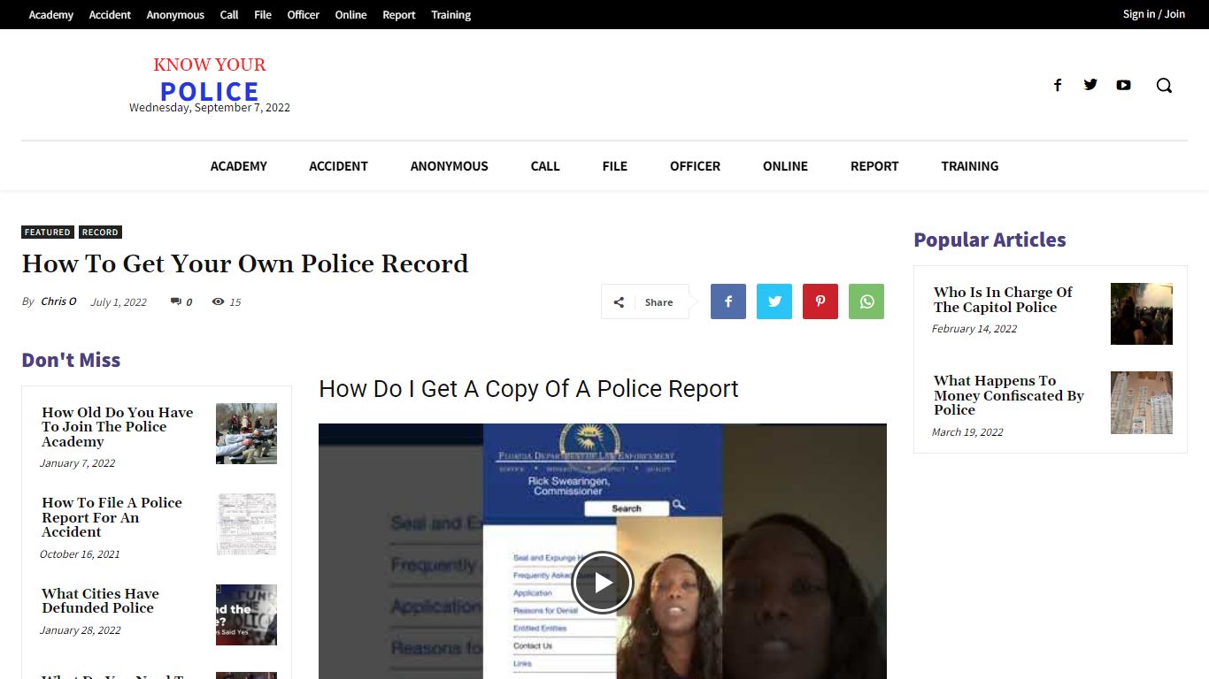 How To Get Your Own Police Record - KnowYourPolice.net